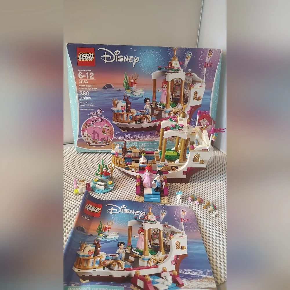 Lego Disney 41153 Ariel's Royal Celebration Boat Building Toy Set Little Mermaid